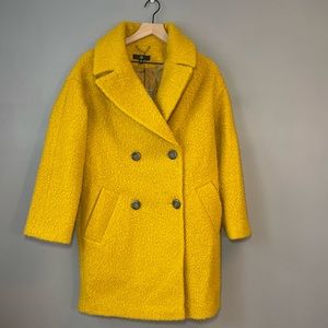 Missguided Mustard Oversized Boucle Coat